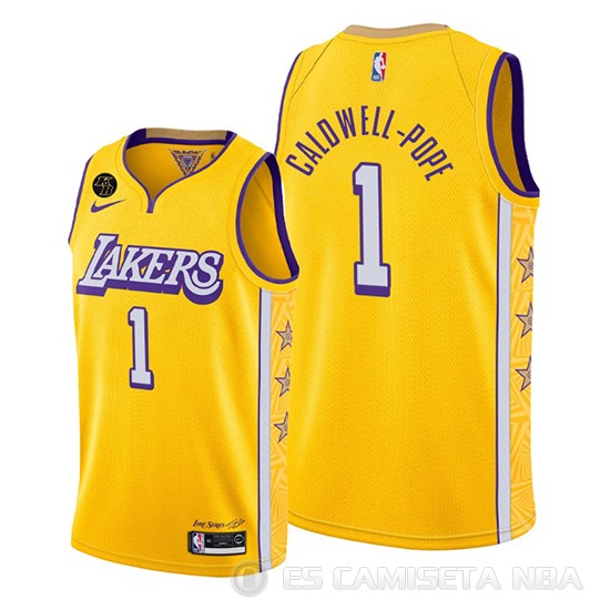Camiseta Kentavious Caldwell-Pope #1 Los Angeles Lakers Ciudad Amarillo - Haga un click en la imagen para cerrar